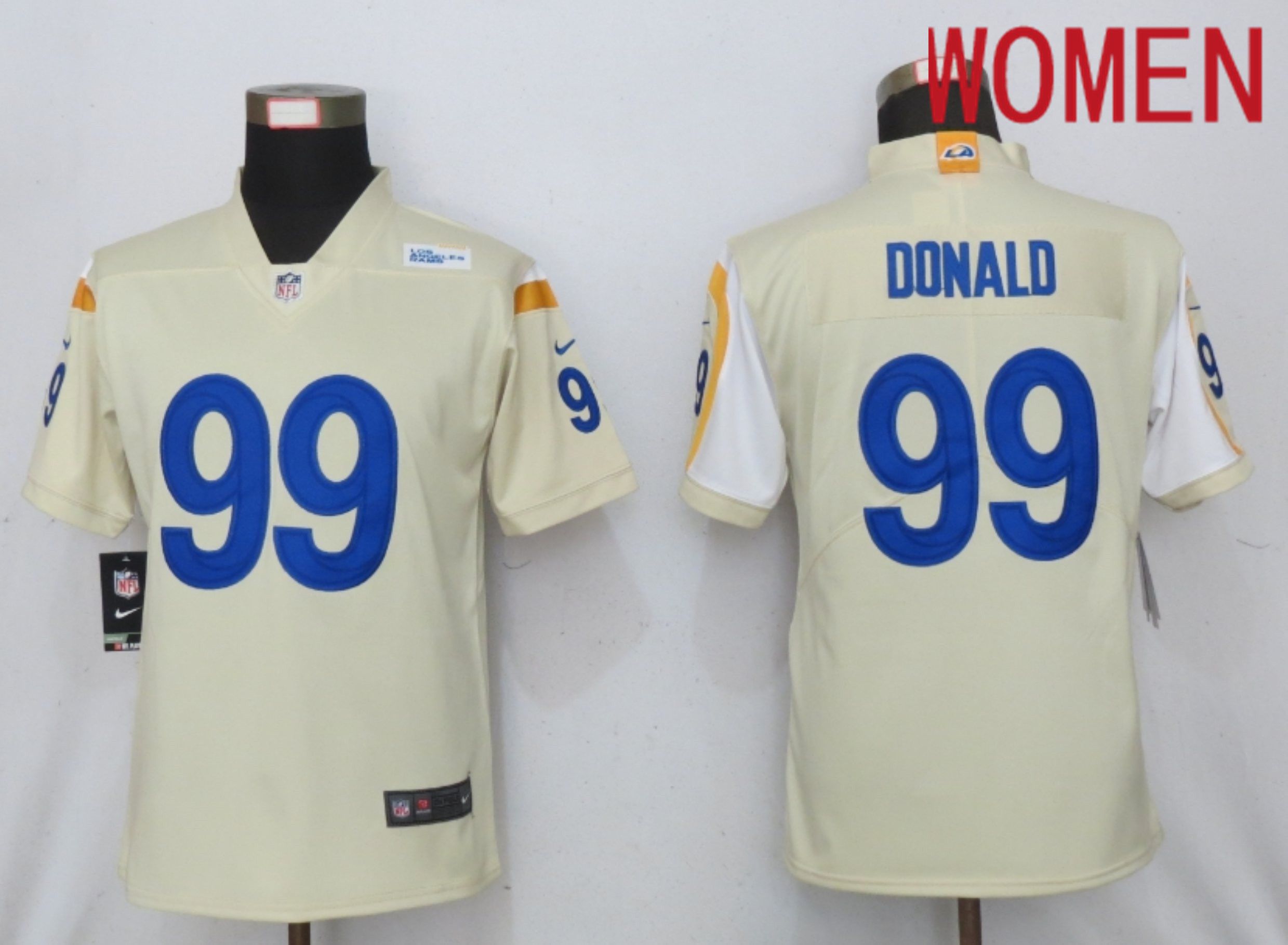 Women Los Angeles Rams #99 Donald Bone Los Angeles Rams Vapor Elite Playe Nike NFL Jerseys->women nfl jersey->Women Jersey